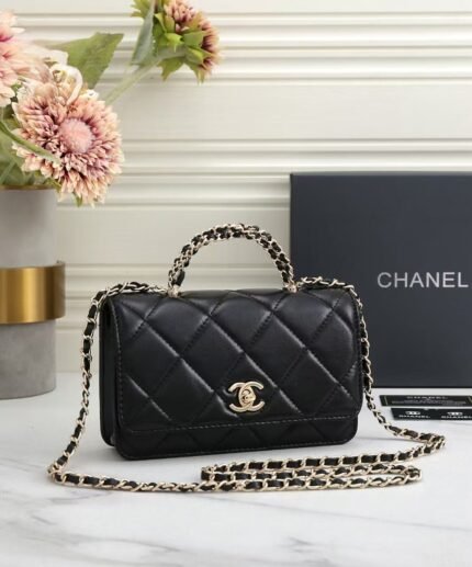 Chanel 6828 Top Handle Bag – Black, 19 cm