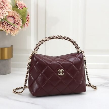 Chanel 6832 Top Handle Bag – Burgundy, 20 cm