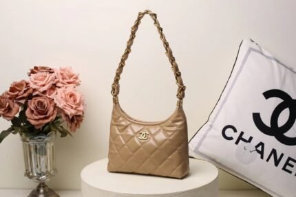 Chanel 8315-1 Shoulder Bag – Champagne Beige, 23 cm