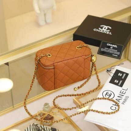 Chanel 8317 Crossbody Bag – Tan Brown, 17 cm