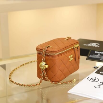 Chanel 8317 Crossbody Bag – Tan Brown, 17 cm