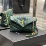 YSL Loulou Puffer shoulder bag Dark Green 25cm