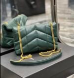 YSL Loulou Puffer shoulder bag Dark Green 25cm - Image 3