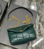 YSL Loulou Puffer shoulder bag Dark Green 25cm - Image 4