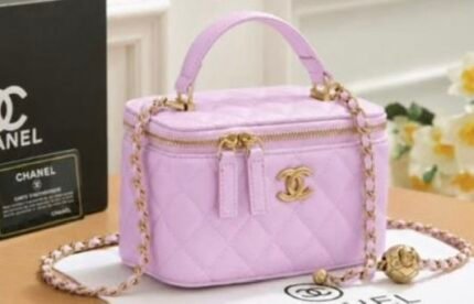 Chanel Small Vanity Case Chain Pink